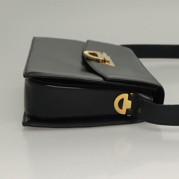 CELINE Shoulder Bag Leather Navy Gold - Picture 4 of 13